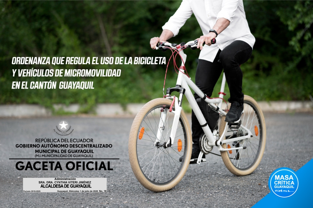 Esta es la Ordenanza que regula el uso de la bicicleta y vehículos de micromovilidad en Guayaquil