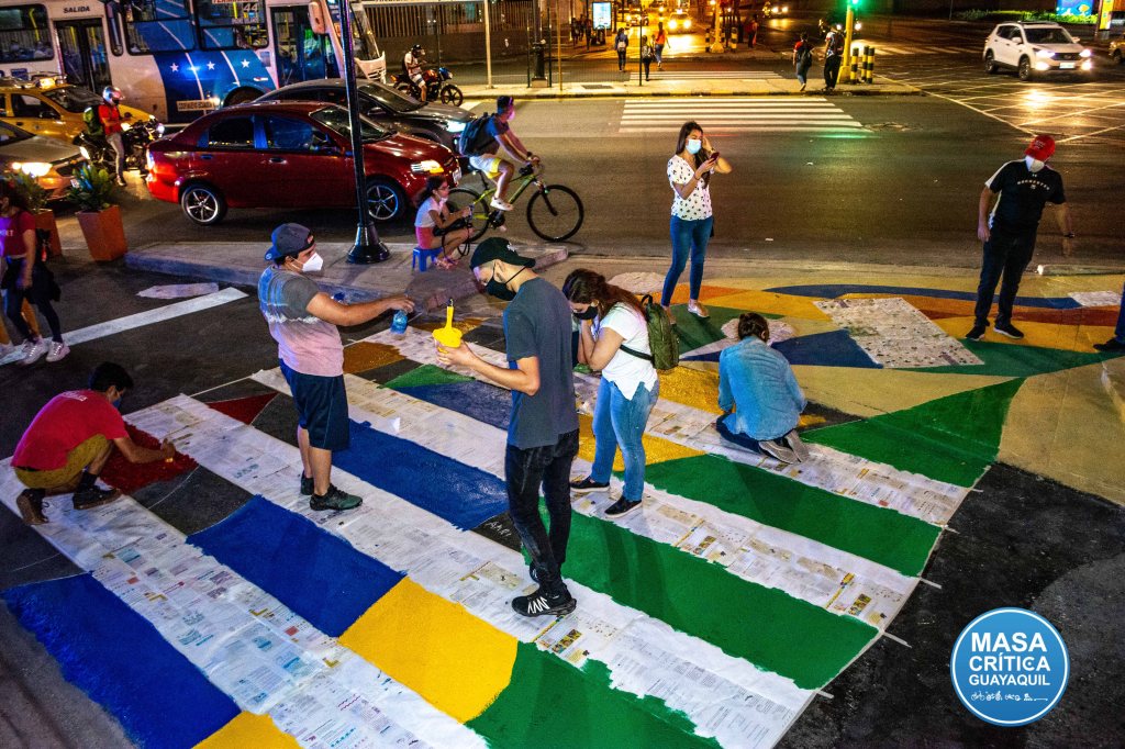 Intervenimos para tener colorido cruce peatonal en el norte de Guayaquil