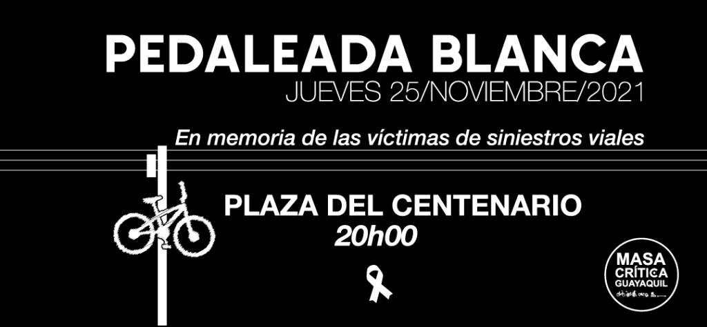 Masa Crítica de Guayaquil recordará a víctimas de siniestros viales este 25 de noviembre