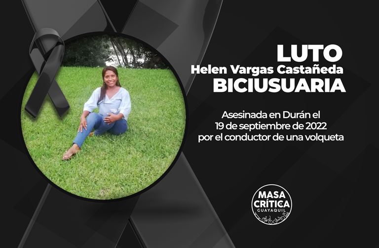 Helen Vargas Castañeda, biciusuaria asesinada en Durán; imprudencia y falta de control e infraestructura cobran vidas
